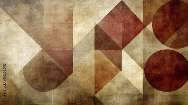 Obraz Abstract Geometric Design Brown Tones Canvas Texture