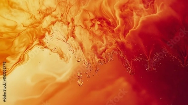 Fototapeta A burst of vibrant orange and red colors spreading outward in an abstract and soft, fluid motion.