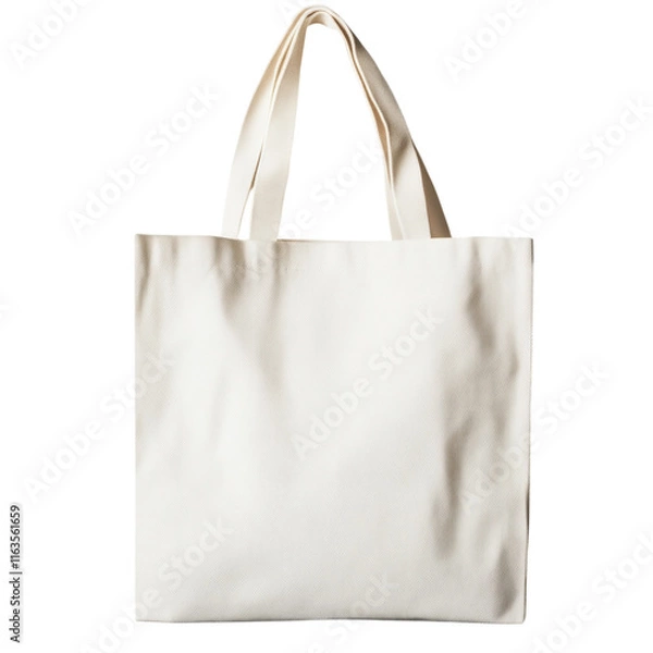 Fototapeta Tote bag mock-up featuring customizable logo area, ideal for branding and promotional materials, transparent background for easy integration.