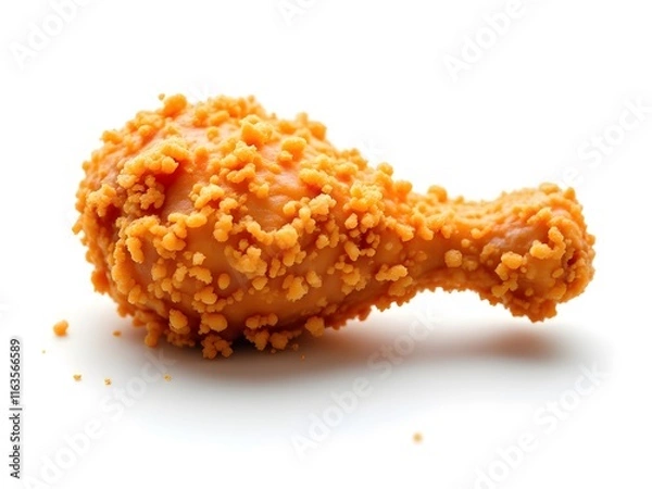 Fototapeta Crispy Fried Chicken Drumstick: Golden-Brown Texture, Close-up View