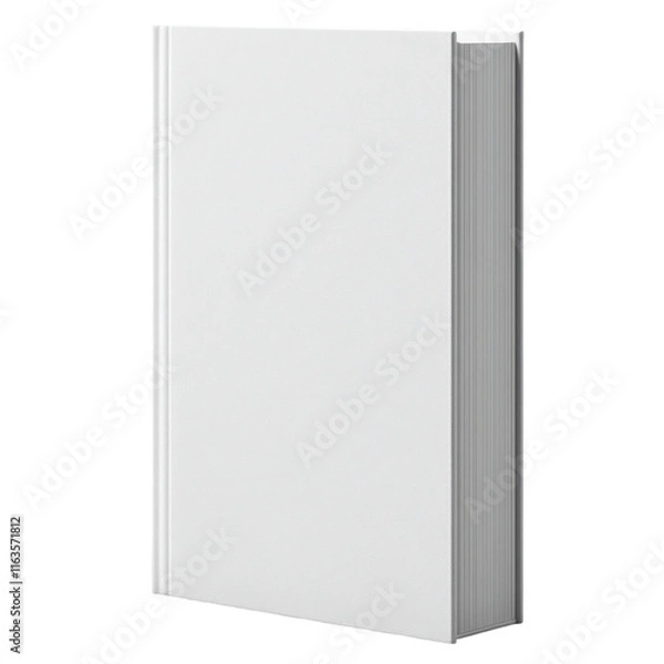 Fototapeta Blank book cover mock-up, transparent background, ideal for showcasing designs, versatile for various creative projects, easy to customize