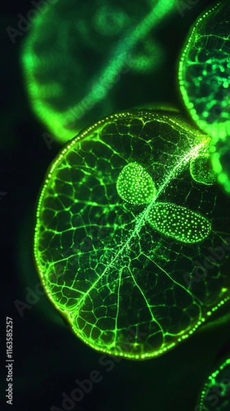 Fototapeta A lime emitting a soft pulsating bioluminescent light