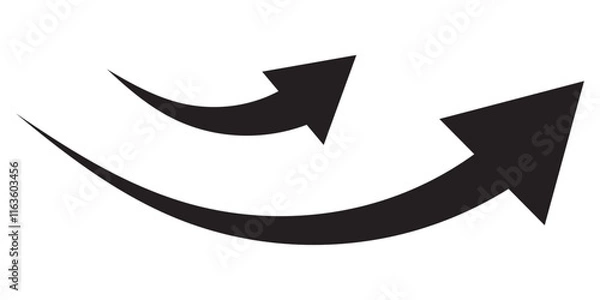 Obraz Arrow up icons. Set of curve rise increase arrows. Growth pictogram isolated. Vector illustration.