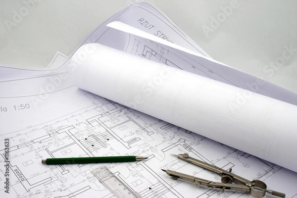 Obraz designs with some drawing accessories