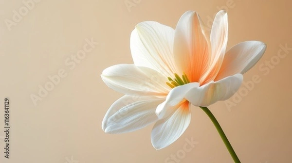 Obraz Elegant flower on taupe background with diffused natural light