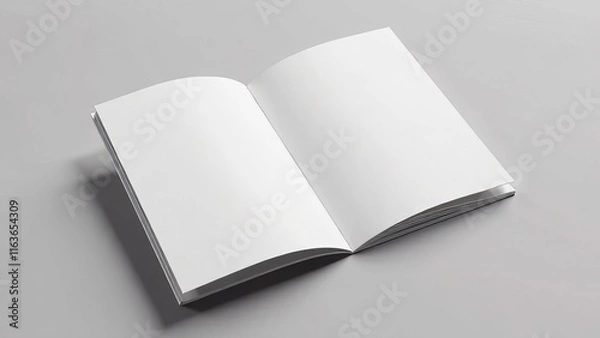 Fototapeta blank open book. White paper open external layout of open brochure