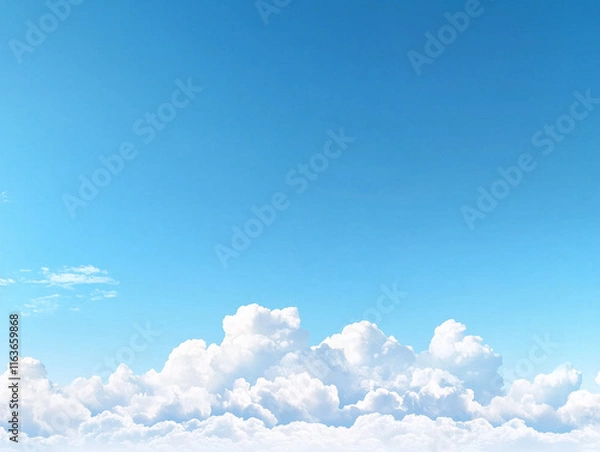 Fototapeta blue sky with white cloud background