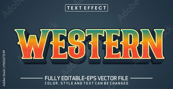 Fototapeta Western font Text effect editable