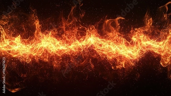 Obraz Fiery Abstract Blaze: A Glowing River of Embers