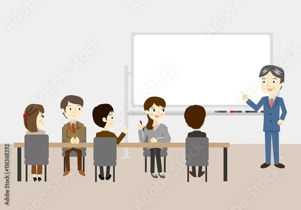 Fototapeta 研修・セミナー風景 シニア講師