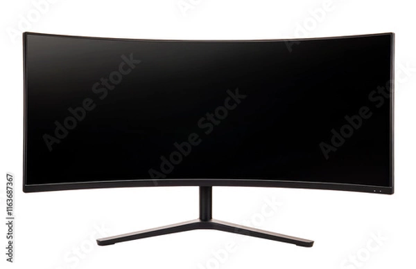 Obraz High-Quality PNG curved gaming monitor on white background