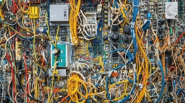 Obraz Abstract Chaos: A Tangled Tapestry of Technology