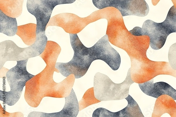 Fototapeta Abstract Organic Shapes Pattern in Earthy Tones