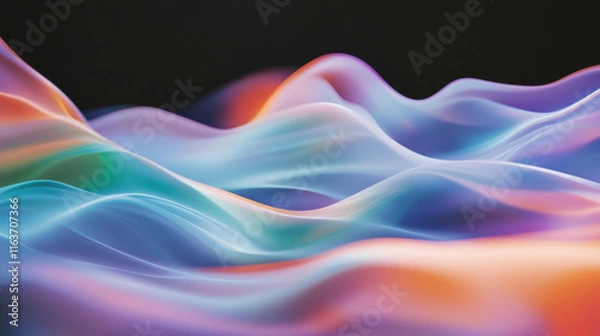 Fototapeta Colorful abstract waves of light in a smooth gradient flow