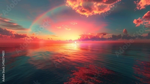 Obraz rainbow over the sea