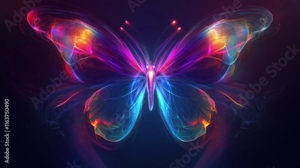 Fototapeta Abstract Butterfly with Vibrant Colors