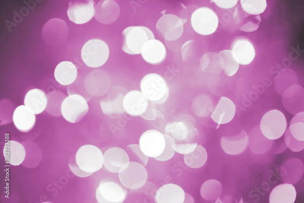 Fototapeta Purple, magenta, indigo bokeh background with soft, circular light spots in varying sizes. The dreamy, out-of-focus effect creates an abstract, atmospheric, and versatile backdrop