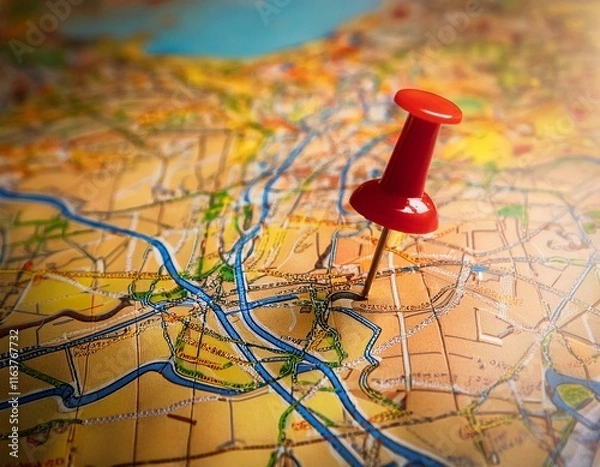 Fototapeta pin on map