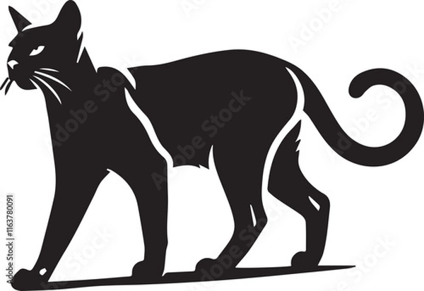 Obraz black cat silhouette