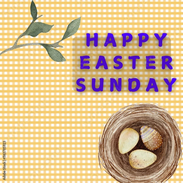 Fototapeta Happy Easter Sunday Day  Post for instagram,facebook ,twiter etc