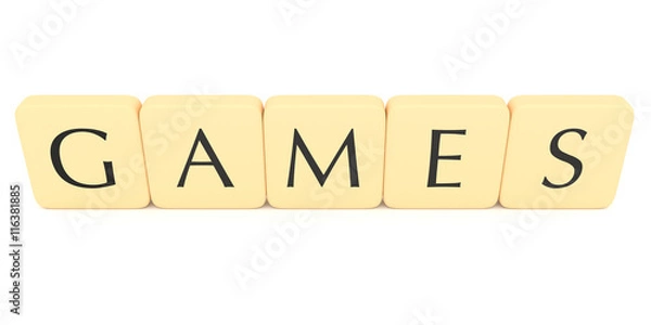 Fototapeta Letter tiles: games, 3d illustration