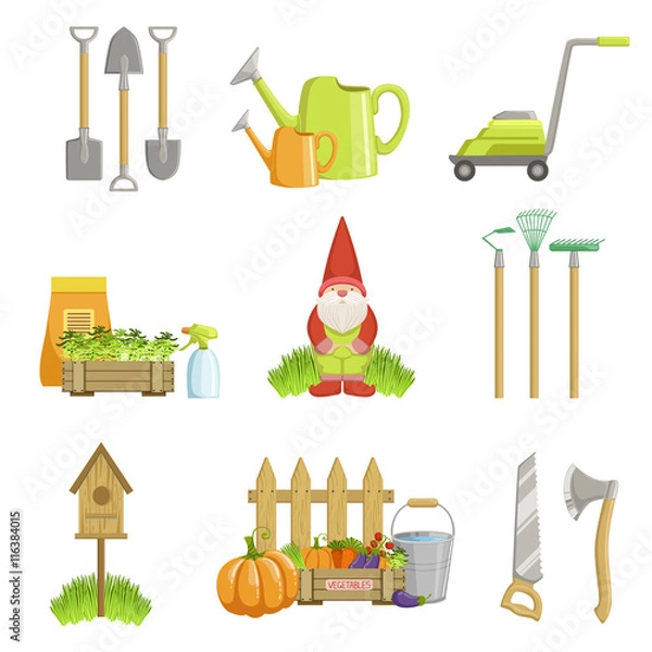 Fototapeta Garden Related Objects Set