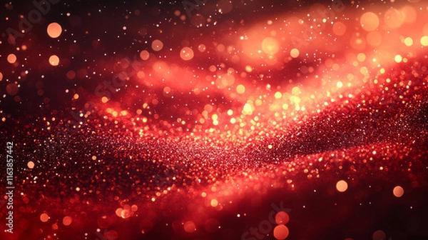 Fototapeta A textured red background with subtle shimmering effects resembling scattered glitter,