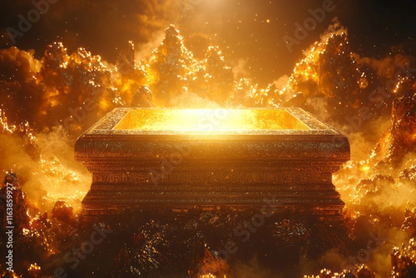 Obraz The Ark of the Covenant glowing softly in the center of the image,