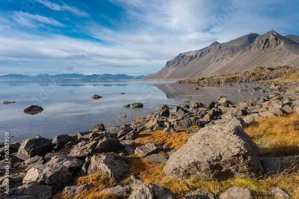 Obraz Tranquil Mountain Reflection on Icelandic Lake