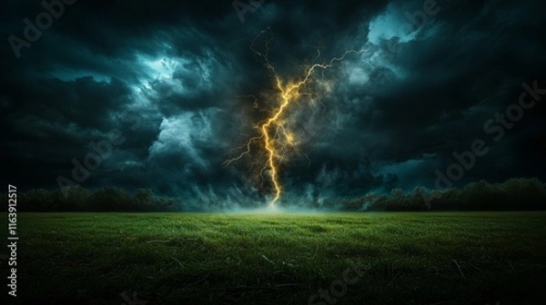 Obraz A Dramatic Lightning Storm in Nature