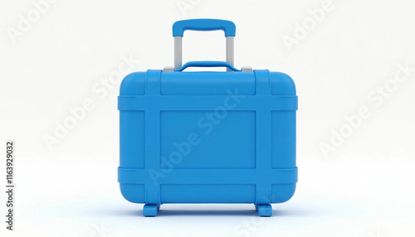 Obraz Stylish Blue Hard-Shell Suitcase for Travel