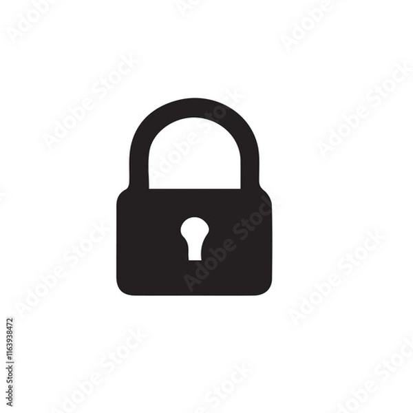 Fototapeta lock icon vector silhouetee  on white background