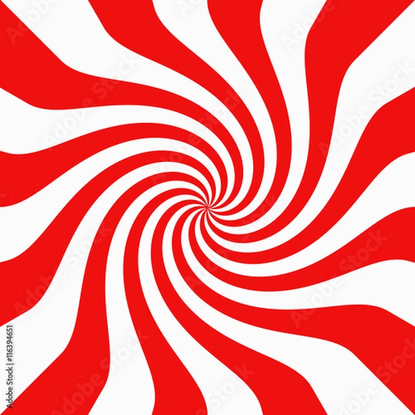 Fototapeta Hintergrund rot-weiße Strahlen in Strudelform für Fotomontagen