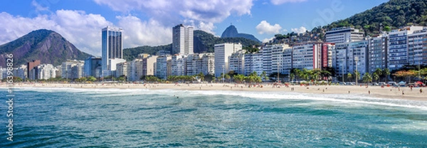 Fototapeta Rio de Janeiro. Panoramiczny widok na plażę Copacabana.