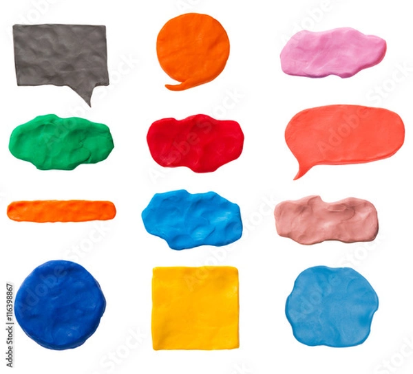 Fototapeta Set of plasticine texture and plasticine banner