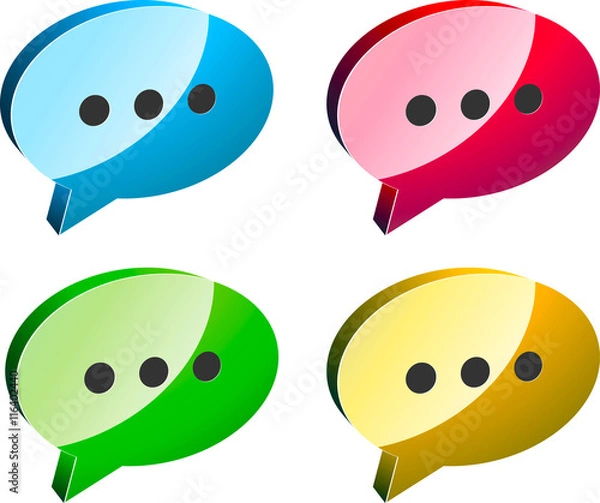 Fototapeta Colorful bubble chat icon illustration