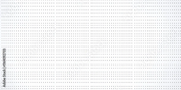 Fototapeta Vector Panorama Drafting Paper with Graphic Regular Dots Grid Background for Web and Design Projects






