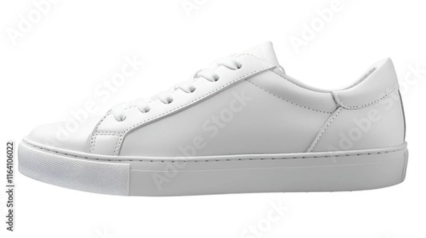Obraz Pair of stylish white shoes isolated on transparent background, PNG format.