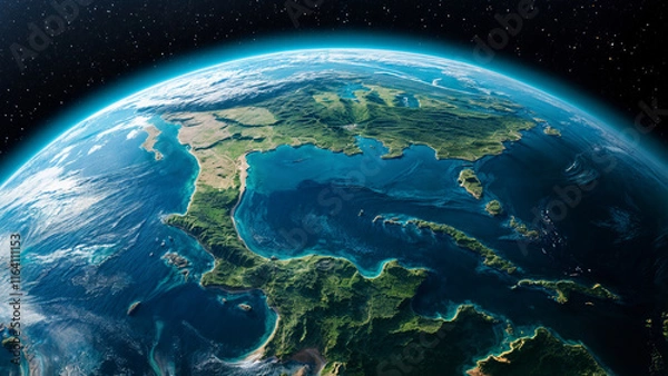 Fototapeta earth globe with space