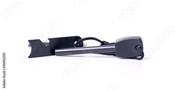 Fototapeta metal flint and whistle keychain