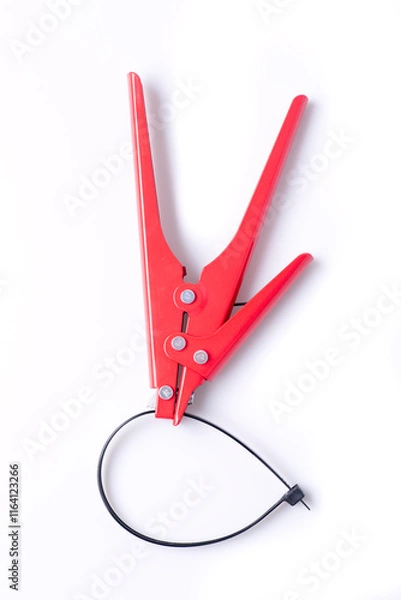 Obraz red cable tie tool