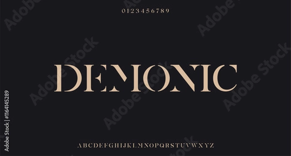 Fototapeta 
Modern elegant alphabet design with uppercase, numbers and symbol