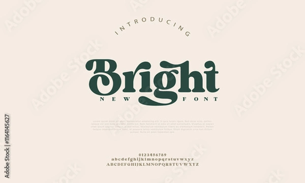 Obraz Sans serif alphabet display font vector. Feminine minimalist typography style illustration
