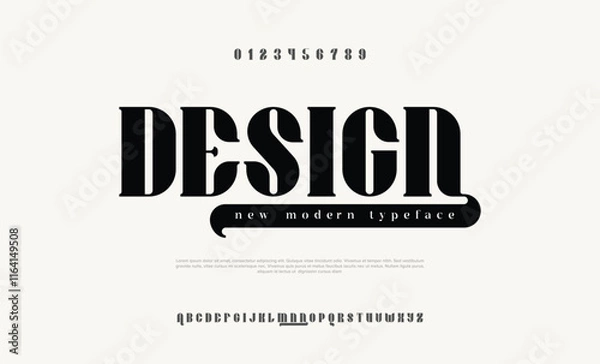 Obraz Elegant sans serif font for automotive, industrial, sport, esports, fashion and technological industries. Modern typeface, elegant alphabet for logo, lettering, and headline. Vector typography