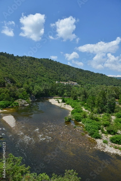 Fototapeta Flusslauf der Eyrieux in der Ardeche