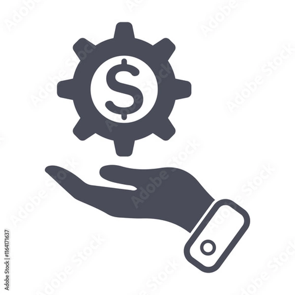 Fototapeta Price, Maintenance, Industrial Support Icons - Simple Glyph Vector on White Background