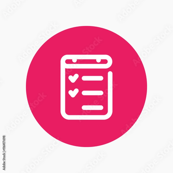 Fototapeta checklist icon, line pictogram, vector illustration