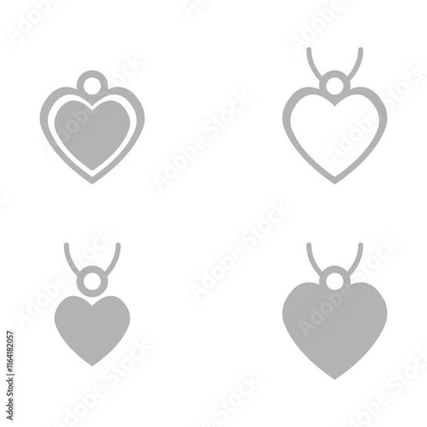 Obraz heart shaped medallion icon on white background, vector illustration