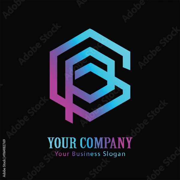Fototapeta GP lettering logo is simple, easy to understand and authoritative