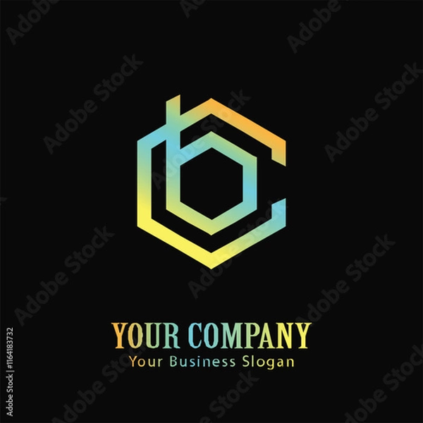 Fototapeta CB lettering logo is simple, easy to understand and authoritative